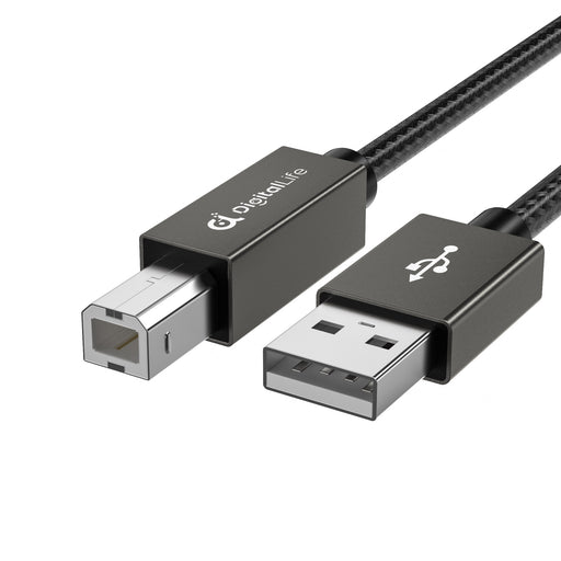DigitalLife FlexMIDI Vortex USB-A to USB-B MIDI Cable (2m Lead, 1 Pack) | Compatible with USB Class-Compliant MIDI Keyboards, Synths & DJ Controllers. Plug & Play for Windows, macOS & Linux Systems