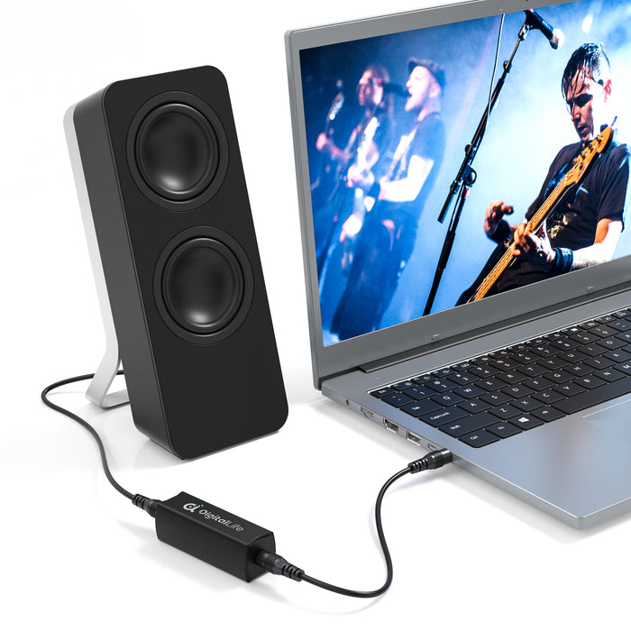 DigitalLife Masseschleifen-Entstörfilter – 3,5 mm TRS Brummschleifen-Unterdrücker (GLI-35A)