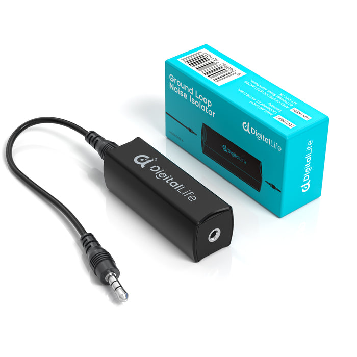 DigitalLife Masseschleifen-Entstörfilter – 3,5 mm TRS Brummschleifen-Unterdrücker (GLI-35A)