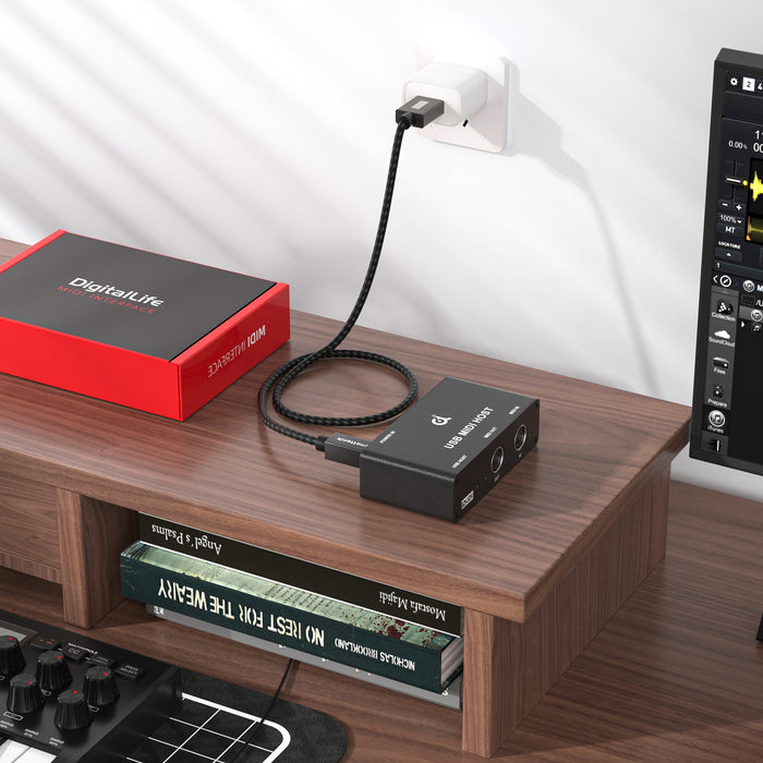 DigitalLife USB-MIDI-Host – UHOST-I-B, 5-poliges DIN-MIDI-Interface