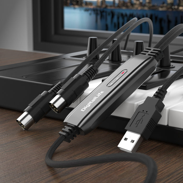 DigitalLife MIDI-A01 | USB MIDI Interface with Indicators