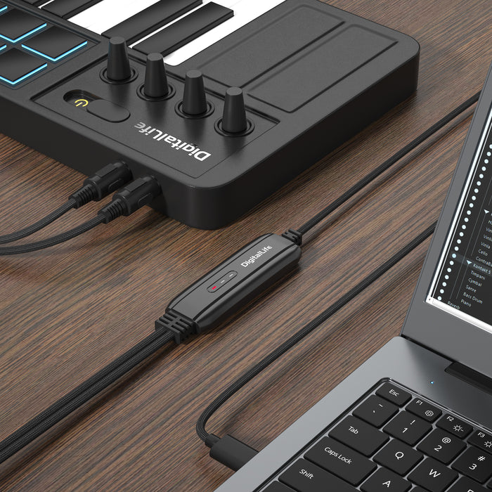 DigitalLife MIDI-C01 | USB-C-MIDI-Schnittstelle mit Anzeigen