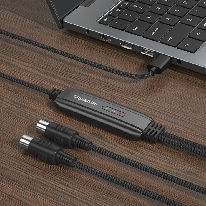 DigitalLife MIDI-C01 | USB-C-MIDI-Schnittstelle mit Anzeigen