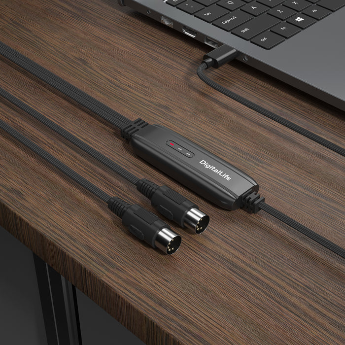 DigitalLife MIDI-C01 | USB-C-MIDI-Schnittstelle mit Anzeigen