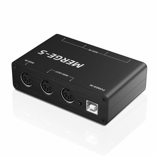 DigitalLife 5-In/2-Out MIDI Merge Box - 5-Pin DIN, Merge-5