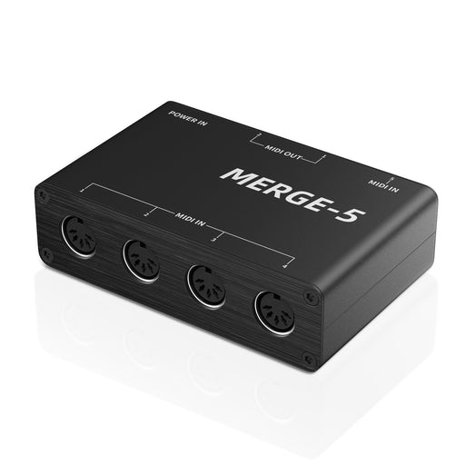 DigitalLife 5-In/2-Out MIDI Merge Box - 5-Pin DIN, Merge-5