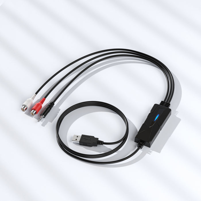 DigitalLife USB 2.0 Audio Capture Card Grabber - Cassette Tapes to Digital MP3 Converter from Stereo RCA/3.5mm Music Interface(AV202-B)
