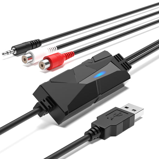DigitalLife USB 2.0 Audio Capture Card Grabber - Cassette Tapes to Digital MP3 Converter from Stereo RCA/3.5mm Music Interface(AV202-B)