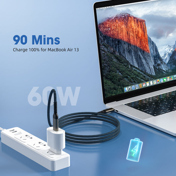 DigitalLife UC10G60-100 USB-C-Kabel 10 Gbit/s – 1 m USB 3.1 Typ-C-Kabel – 60 W (3 A) Power Delivery-Laden – Laden & Synchronisieren