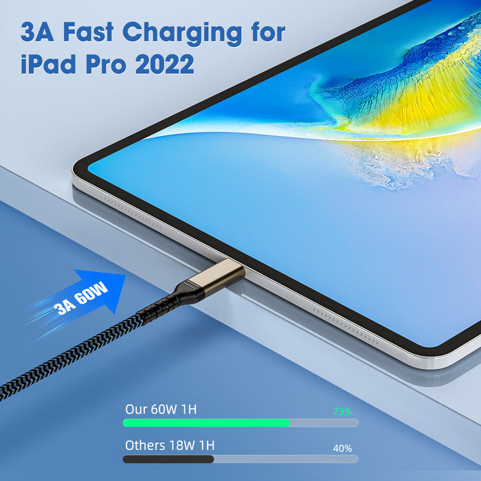 DigitalLife UC10G60-100 USB-C-Kabel 10 Gbit/s – 1 m USB 3.1 Typ-C-Kabel – 60 W (3 A) Power Delivery-Laden – Laden & Synchronisieren
