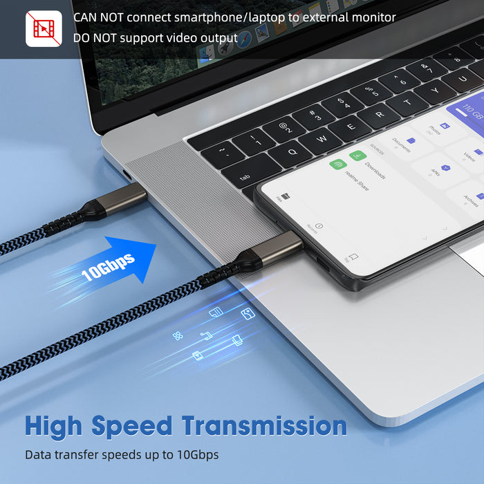 DigitalLife UC10G60-100 USB-C-Kabel 10 Gbit/s – 1 m USB 3.1 Typ-C-Kabel – 60 W (3 A) Power Delivery-Laden – Laden & Synchronisieren