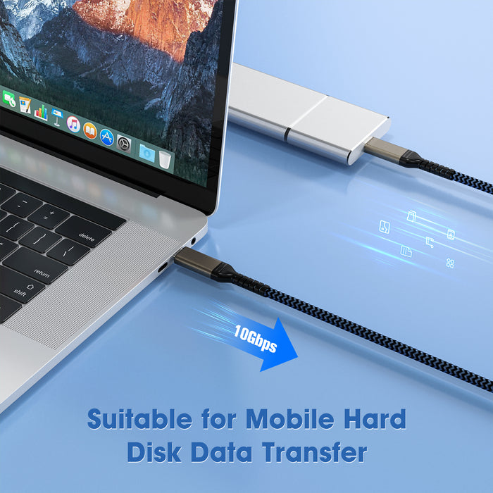 DigitalLife UC10G60-100 USB-C-Kabel 10 Gbit/s – 1 m USB 3.1 Typ-C-Kabel – 60 W (3 A) Power Delivery-Laden – Laden & Synchronisieren
