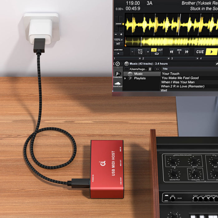 DigitalLife USB MIDI Host Box - UHOST-I-R, 5 Pin DIN MIDI Interface