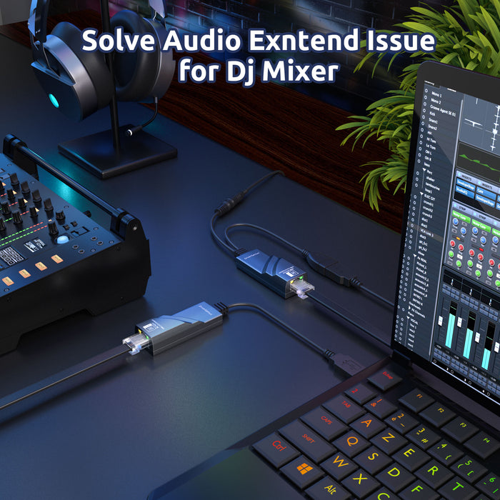 DigitalLife MIDI-EXT100 1-Port MIDI-USB Extender über CAT5/6, kompatibel mit Windows 11 / macOS Ventura 13.2.1