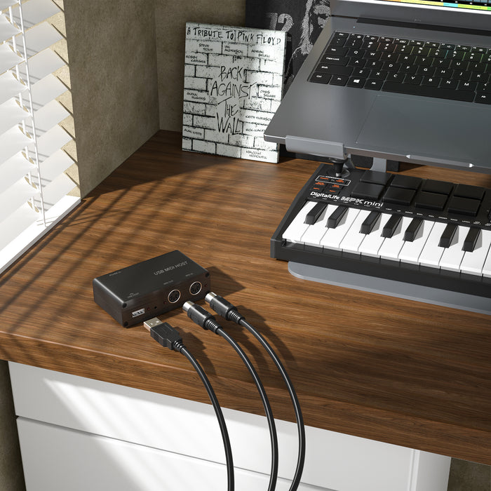 DigitalLife UMH-10 USB-MIDI Host Box – 5-PIN DIN, Metall