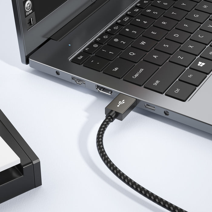 DigitalLife MIDI USB auf B MIDI-Schnittstellen-Konverterkabel für MIDI-Musikinstrumente, 1,8 m, Nylon geflochten, Metall