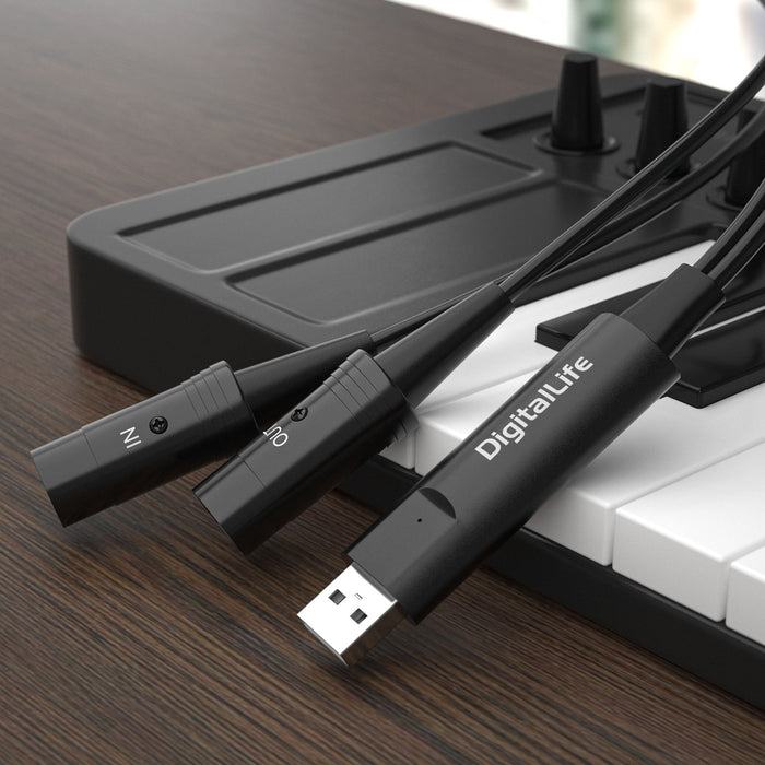 DigitalLife USB-zu-MIDI-Schnittstelle – 5-poliger DIN, BM1003