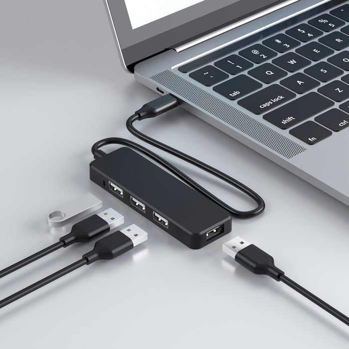 DigitalLife 4-Port USB-C Hub – Mini Hub – USB-C auf 4x USB-A – USB 2.0