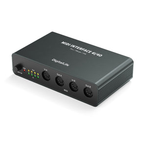 DigitalLife 2i/4o MIDI Merger Interface Box (MIDI Thru, MIDI-USB-Modi enthalten, UMB06)
