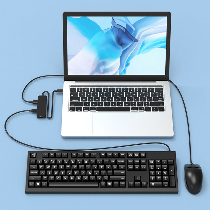 DigitalLife 4-Port USB-C Hub – Mini Hub – USB-C auf 4x USB-A – USB 2.0