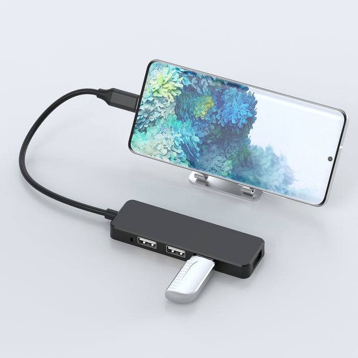 DigitalLife 4-Port USB-C Hub – Mini Hub – USB-C auf 4x USB-A – USB 2.0