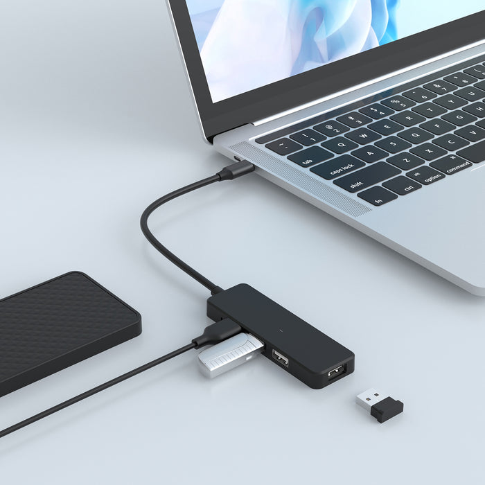 DigitalLife 4-Port USB-C Hub – Mini Hub – USB-C auf 4x USB-A – USB 2.0
